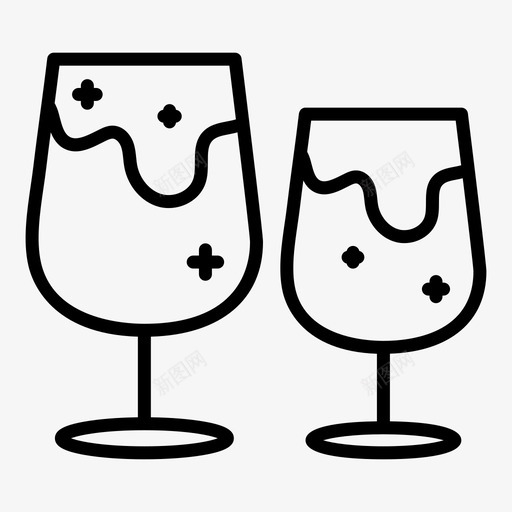 香槟酒圣诞节图标svg_新图网 https://ixintu.com 圣诞节 玻璃杯 酒 饮料 香槟
