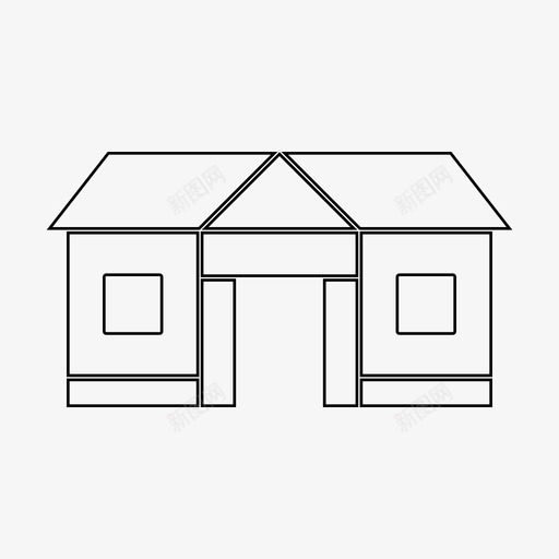 家房子生活图标svg_新图网 https://ixintu.com 地方 家 建筑 房子 生活