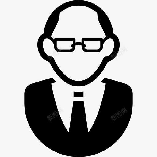 戴领带戴眼镜的秃头男人人用户2图标svg_新图网 https://ixintu.com 人 戴领带戴眼镜的秃头男人 用户2