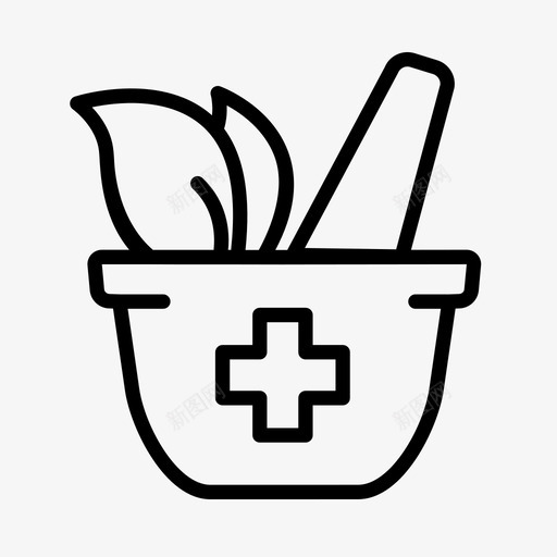 药房阿育吠陀顺势疗法图标svg_新图网 https://ixintu.com 治疗 研钵和杵 药房 药物 阿育吠陀 顺势疗法