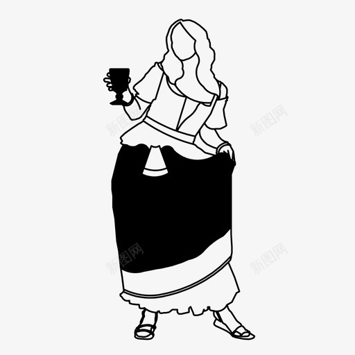 中世纪女仆幻想少女形象图标svg_新图网 https://ixintu.com 中世纪女仆 少女形象 幻想