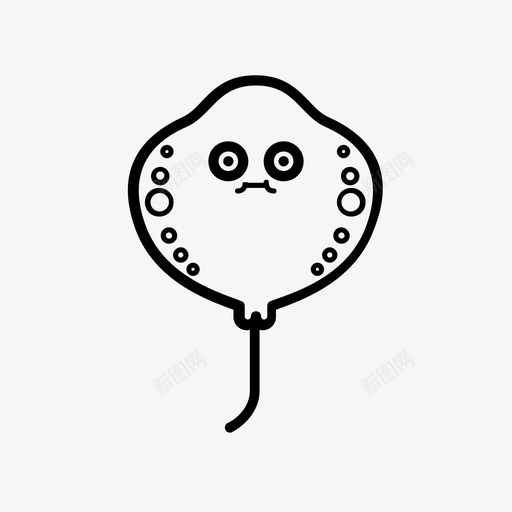 黄貂鱼鱼毒尾图标svg_新图网 https://ixintu.com 毒尾 海栖动物2 鱼 黄貂鱼