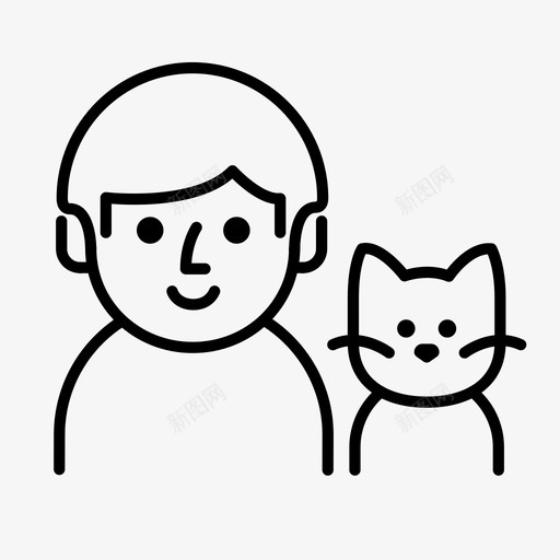 家庭品种饲养员图标svg_新图网 https://ixintu.com 品种 家庭 小猫 爱猫的人 饲养员