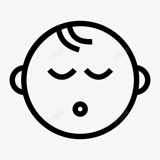 婴儿睡眠儿童脸图标svg_新图网 https://ixintu.com 儿童 婴儿睡眠 脸