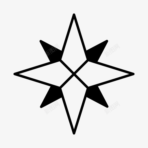 星星指南针指南针导航图标svg_新图网 https://ixintu.com 指南针 指南针导航 旅行 星星 罗盘玫瑰