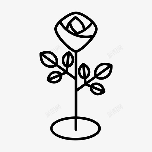 玫瑰花花园植物图标svg_新图网 https://ixintu.com 树 植物 玫瑰花 花园