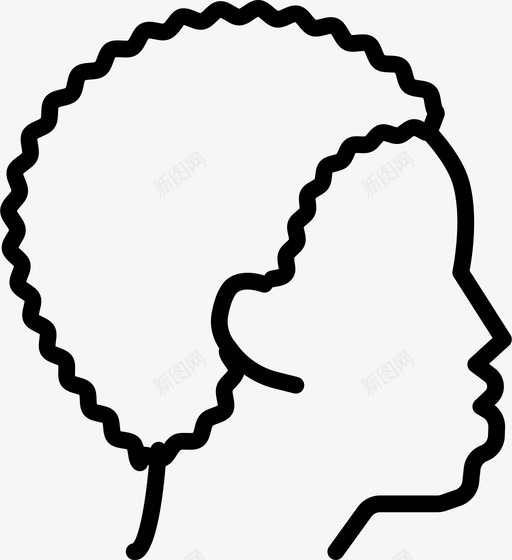 不规则非洲式头发短发图标svg_新图网 https://ixintu.com 不规则非洲式 发型 头发 样式 短发