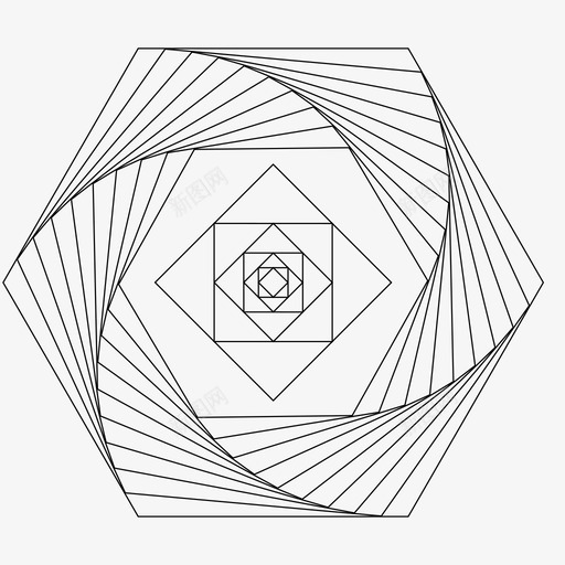 图案六边形多边形图标svg_新图网 https://ixintu.com 六边形 图案 多边形 形状 螺旋形 重复