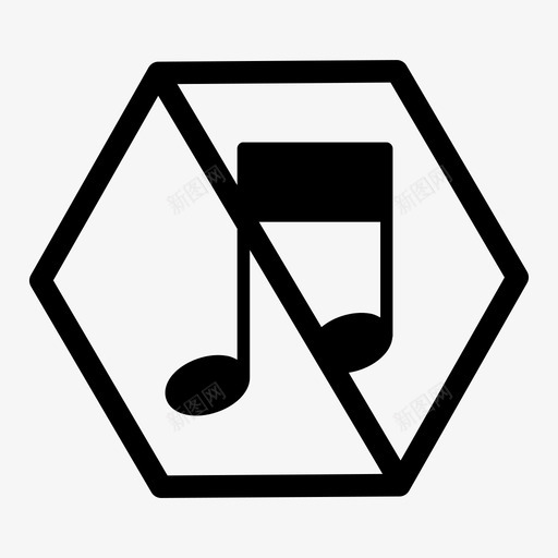 静音音乐禁止音乐图标svg_新图网 https://ixintu.com 禁止音乐 静音 音乐