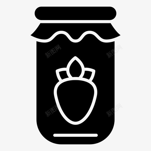 草莓果冻果酱罐子图标svg_新图网 https://ixintu.com 季节 果酱 秋天雕文 罐子 草莓果冻