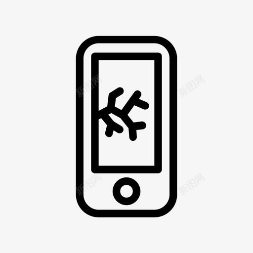 手机屏幕破裂破损移动图标svg_新图网 https://ixintu.com 手机屏幕破裂 破损 移动 通用电线图标包