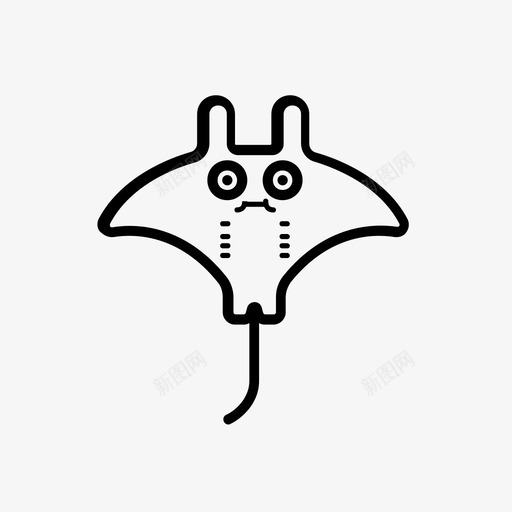 黄貂鱼海洋毒尾图标svg_新图网 https://ixintu.com 毒尾 海景2 海洋 黄貂鱼