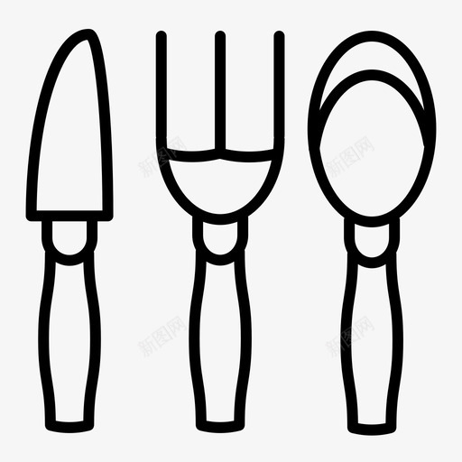餐具叉子刀图标svg_新图网 https://ixintu.com 刀 匙 厨房用具薄 叉子 餐具