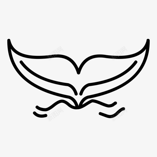 鲸鱼动物鲸鱼尾巴图标svg_新图网 https://ixintu.com 动物 线动物 鲸鱼 鲸鱼尾巴
