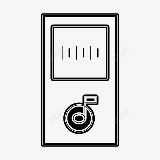 ipodmp4播放器音乐图标svg_新图网 https://ixintu.com ipod mp4播放器 随身听 音乐 音乐听