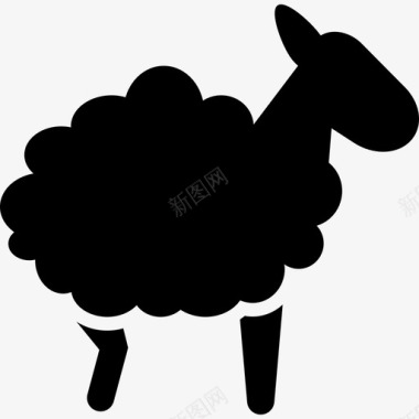 带毛的绵羊动物自由动物图标图标