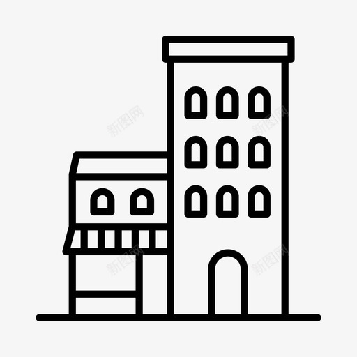 广场公寓城市图标svg_新图网 https://ixintu.com 公寓 城市 城镇 广场 村庄 零售