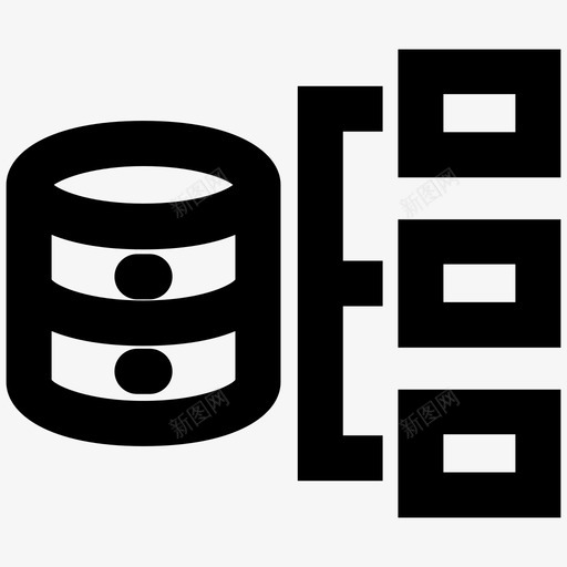 存储架构数据图标svg_新图网 https://ixintu.com 存储 托管 数据 服务器 架构