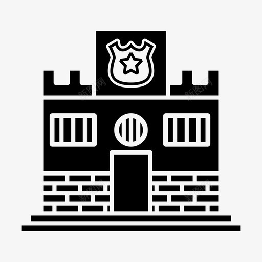 警察局监狱法律图标svg_新图网 https://ixintu.com 保护 法律 监狱 警察局