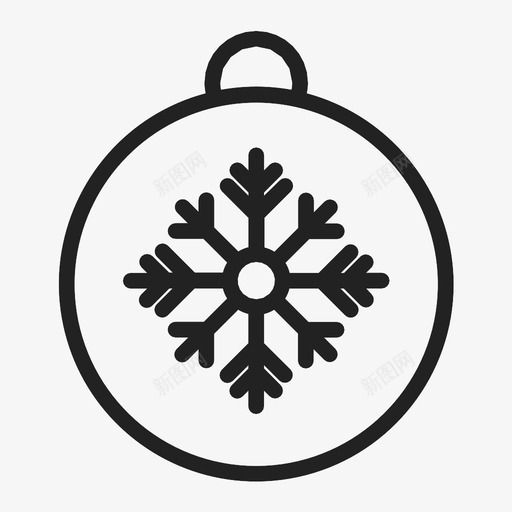 雪花圣诞饰品装饰新年图标svg_新图网 https://ixintu.com 圣诞树 新年 装饰 雪花圣诞饰品