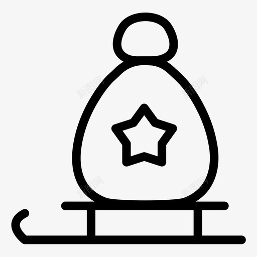雪橇圣诞节礼物图标svg_新图网 https://ixintu.com 圣诞第一卷 圣诞老人 圣诞节 新年 礼物 雪橇