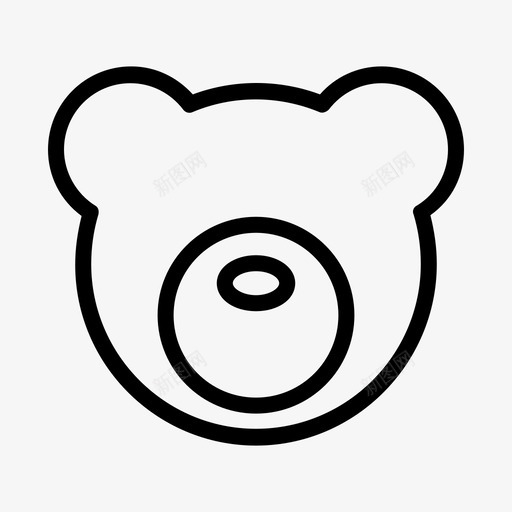 熊动物可爱图标svg_新图网 https://ixintu.com 动物 可爱 头 熊 脸