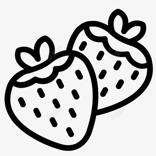 草莓水果甜味图标svg_新图网 https://ixintu.com 水果 甜味 草莓