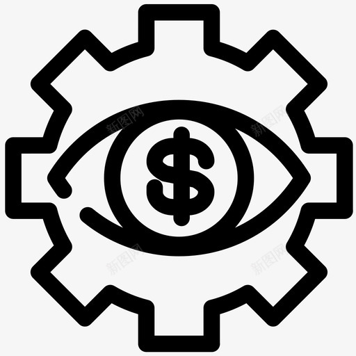 视觉金钱眼睛图标svg_新图网 https://ixintu.com 眼睛 背景 视觉 金融业务 金钱