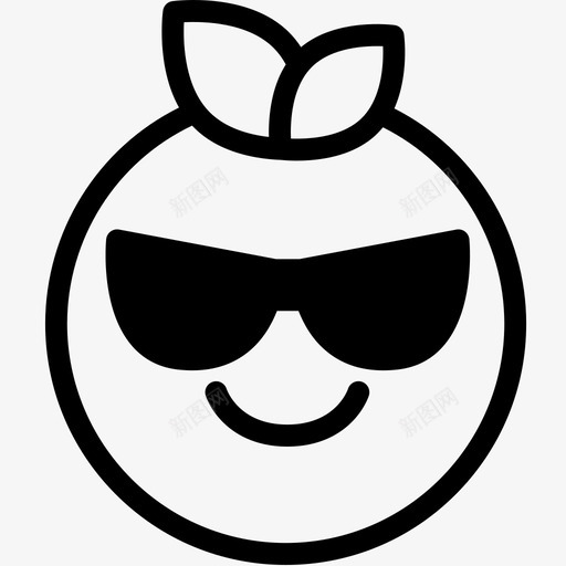 酷表情情绪图标svg_新图网 https://ixintu.com 情绪 感觉 果味表情线 脸 表情 酷