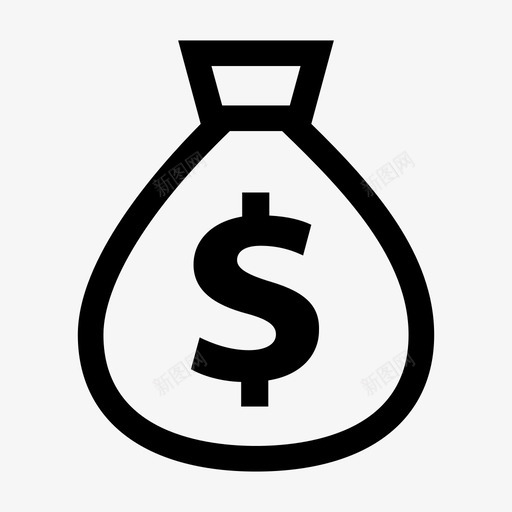 钱袋现金硬币图标svg_新图网 https://ixintu.com 宝藏 现金 硬币 美元 钱袋