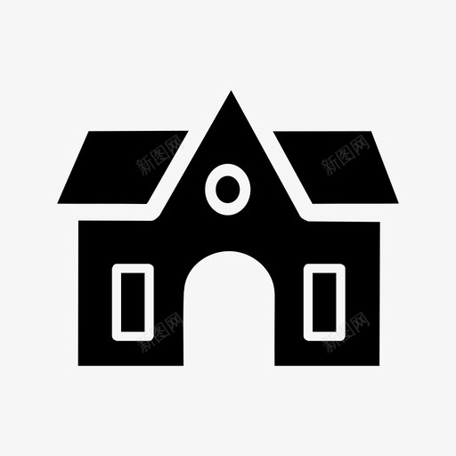 房子学校图标svg_新图网 https://ixintu.com 学校 房子