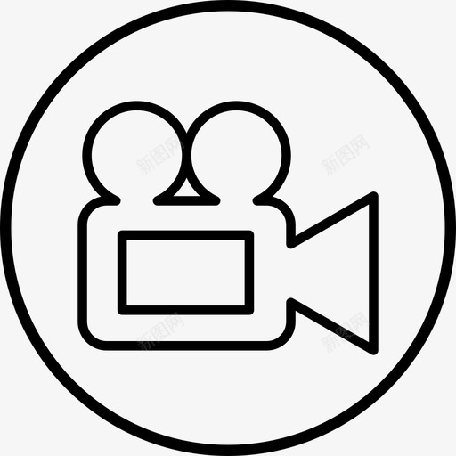 视频圆形电影图标svg_新图网 https://ixintu.com 圆形 基本用户界面 多媒体 摄像机 电影 视频