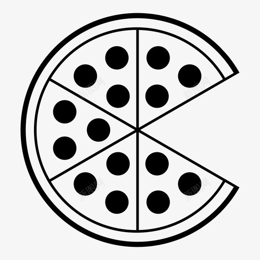 披萨晚餐食物图标svg_新图网 https://ixintu.com 切片 意大利菜 意大利香肠 披萨 晚餐 美食乐趣 食物