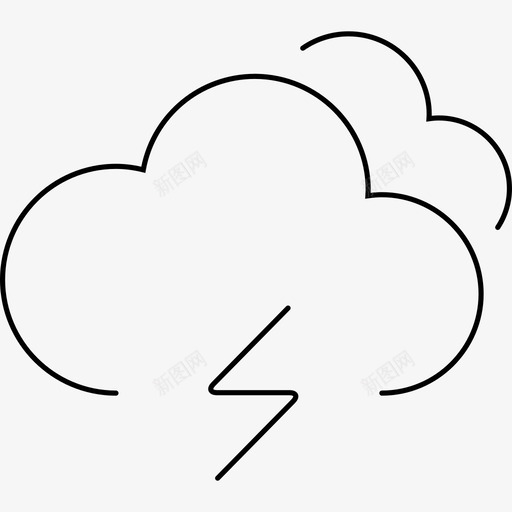 云雷预报季节图标svg_新图网 https://ixintu.com 云雷 天气 天气线图标 季节 预报