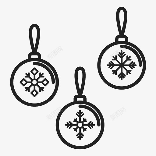 雪花圣诞饰品装饰新年图标svg_新图网 https://ixintu.com 圣诞树 新年 装饰 雪花圣诞饰品