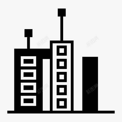 建筑公寓城市大厦图标svg_新图网 https://ixintu.com 住宅楼 公寓 城市大厦 建筑 无线