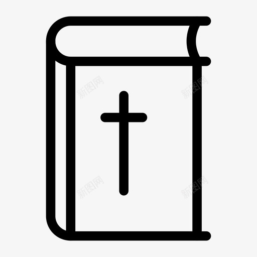 神圣圣经书籍图标svg_新图网 https://ixintu.com 书籍 圣经 复活节线图标 天主教 庆祝 神圣