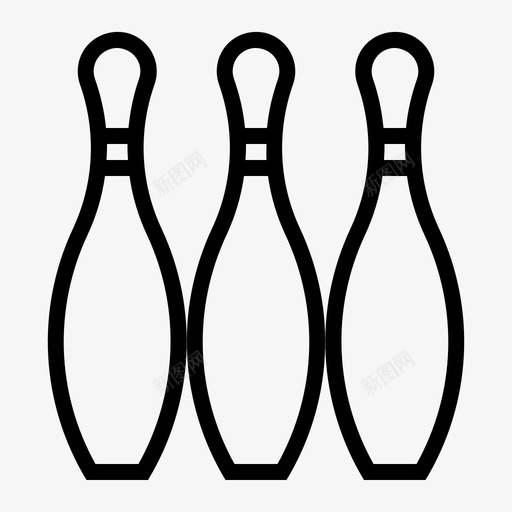 保龄球体育十柱图标svg_新图网 https://ixintu.com 体育 保龄球 十柱