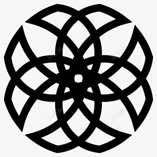 凯尔特结十字架花图标svg_新图网 https://ixintu.com 几何学 凯尔特结 十字架 彩色玻璃 摘要 神圣 花 螺旋