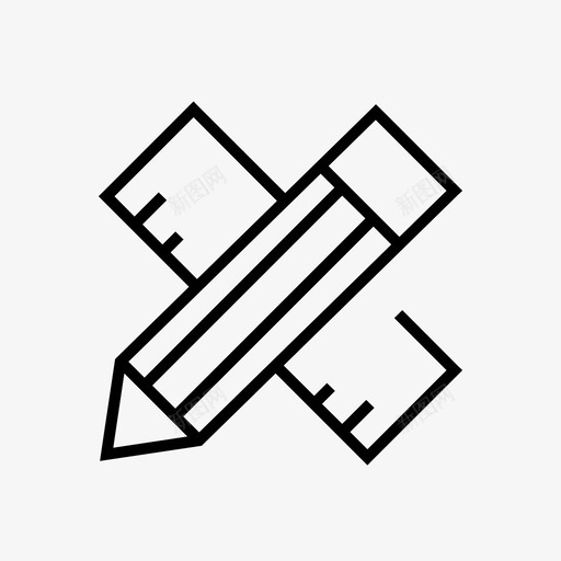 铅笔尺文具工具图标svg_新图网 https://ixintu.com 学院 工具 文具 铅笔尺