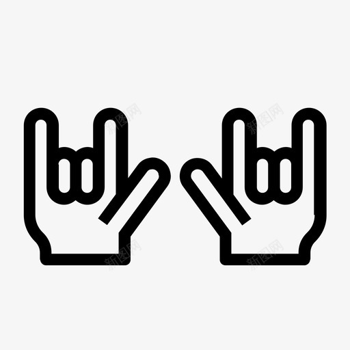 两个摇滚手音乐会魔鬼图标svg_新图网 https://ixintu.com 两个摇滚手 号角 摇摆 音乐 音乐会 魔鬼