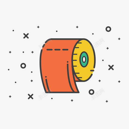 卷纸svg_新图网 https://ixintu.com 卷纸 扁平 手绘 多色 精美 可爱