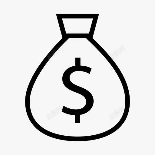 钱袋现金硬币图标svg_新图网 https://ixintu.com 宝藏 现金 硬币 美元 钱袋