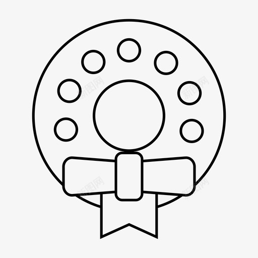 圣诞花环蝴蝶结装饰图标svg_新图网 https://ixintu.com 圣诞花环 缎带 蝴蝶结 装饰