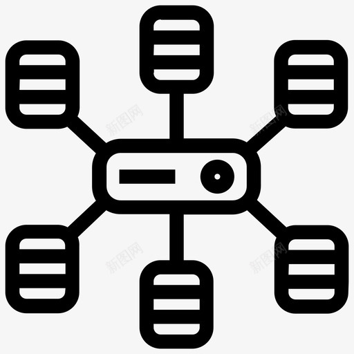 数据集群计算图标svg_新图网 https://ixintu.com 数据 数据库 计算 集群