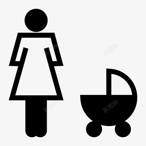 儿童保育婴儿车手推车图标svg_新图网 https://ixintu.com 儿童保育 婴儿车 手推车