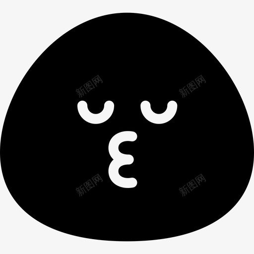 吻表情情绪图标svg_新图网 https://ixintu.com 吻 咪咪表情符号 情绪 感觉 脸 表情
