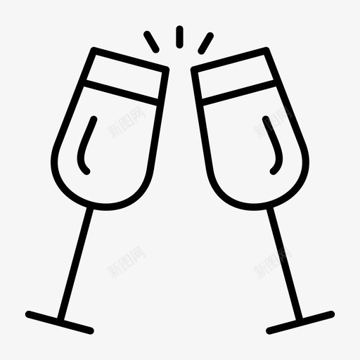 香槟庆祝香槟酒杯图标svg_新图网 https://ixintu.com 婚礼 庆祝 香槟 香槟吐司 香槟酒杯