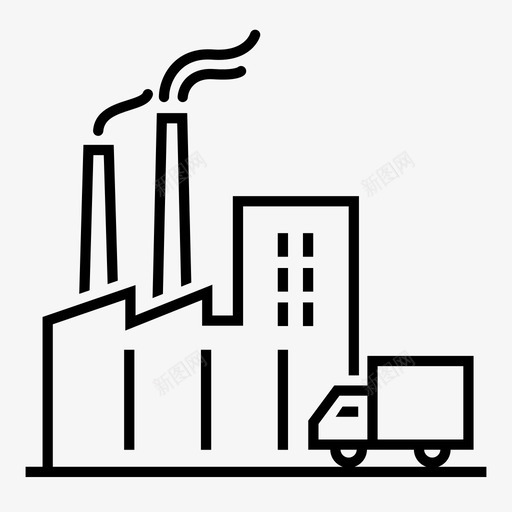 进口交货工厂图标svg_新图网 https://ixintu.com 交货 供应商 工业 工厂 生产 进口