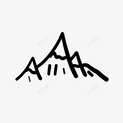 山手绘山峰图标svg_新图网 https://ixintu.com 山 山峰 形状 户外露营 手绘 简笔画山 雪山